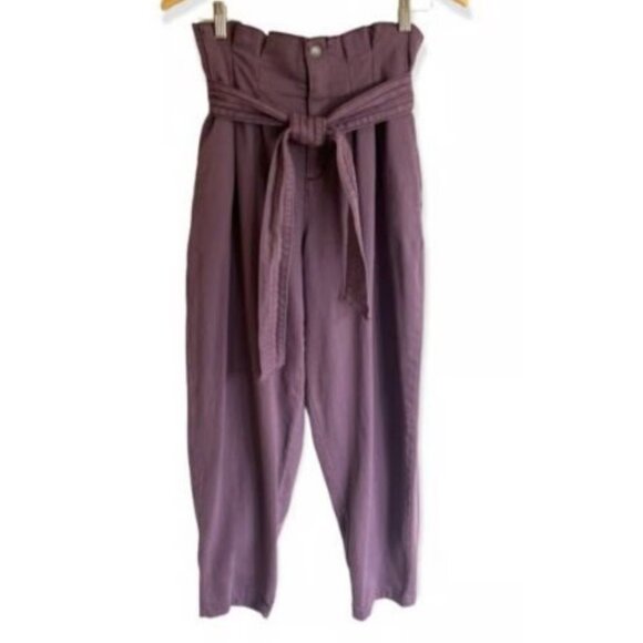 Universal Thread Purple High Waisted Pleated Paper Bag Boho Casual Pants Sz 14 W - Picture 15 of 16